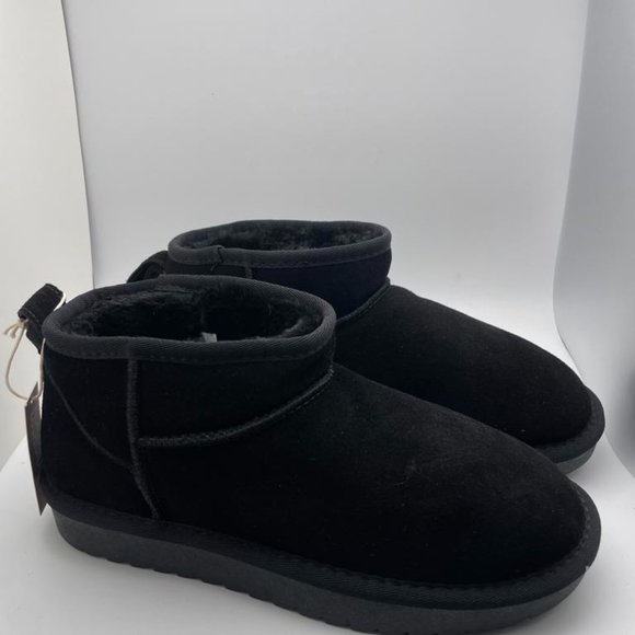 CUSHIONAIRE Women's Cozy pull on boot BLACK SIZE 8M - Picture 1 of 6